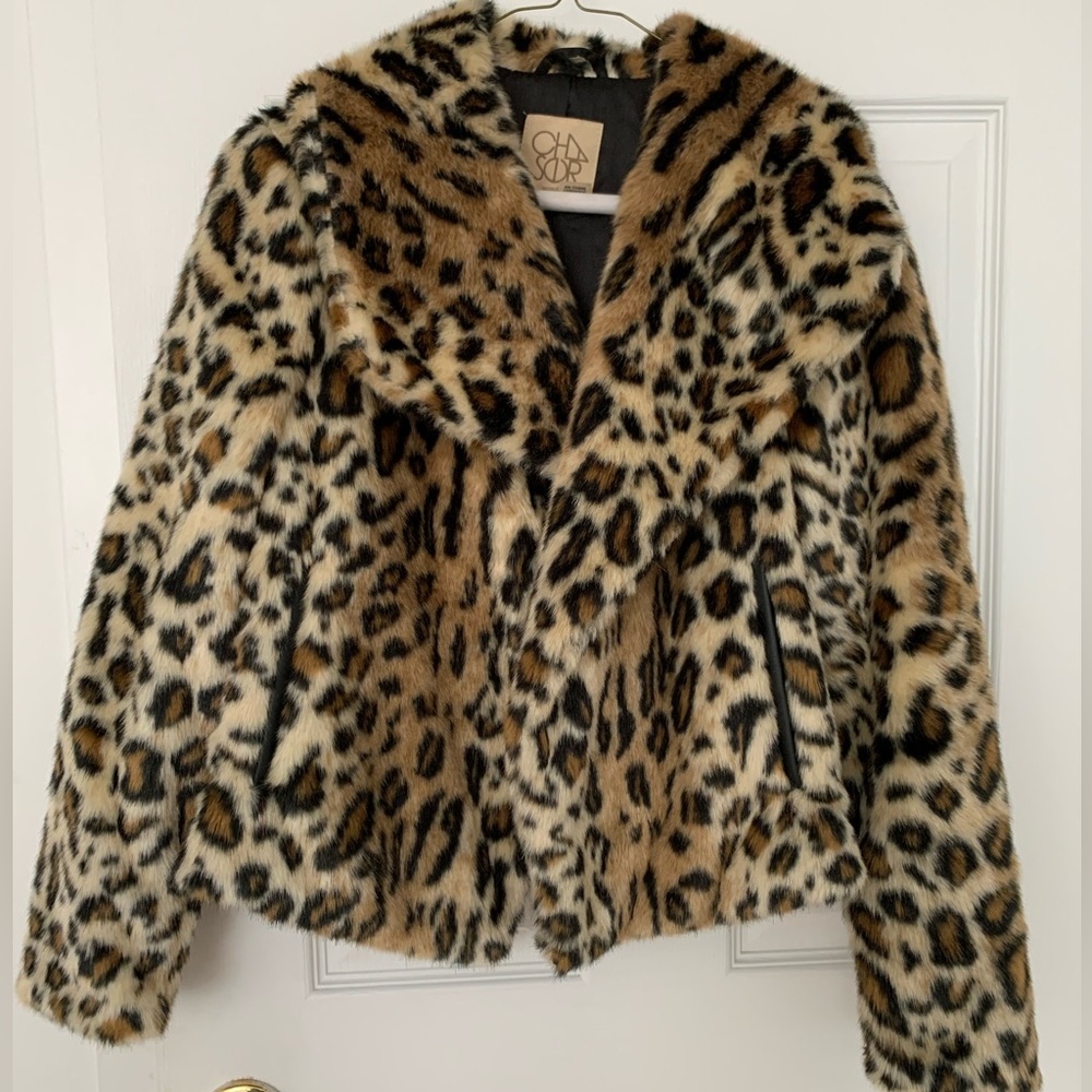 Vintage Leopard faux fur coat festival